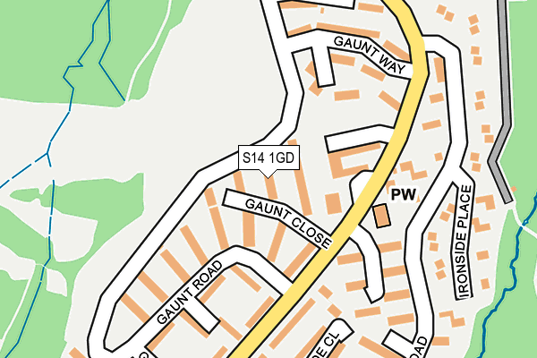 S14 1GD map - OS OpenMap – Local (Ordnance Survey)
