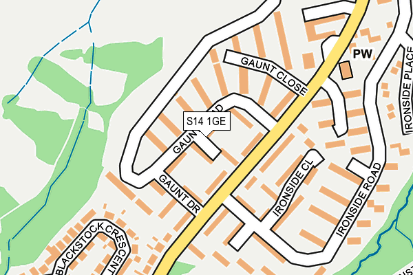 S14 1GE map - OS OpenMap – Local (Ordnance Survey)