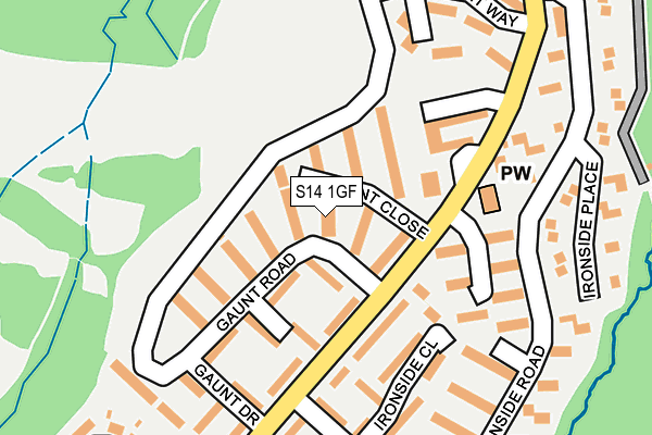 S14 1GF map - OS OpenMap – Local (Ordnance Survey)