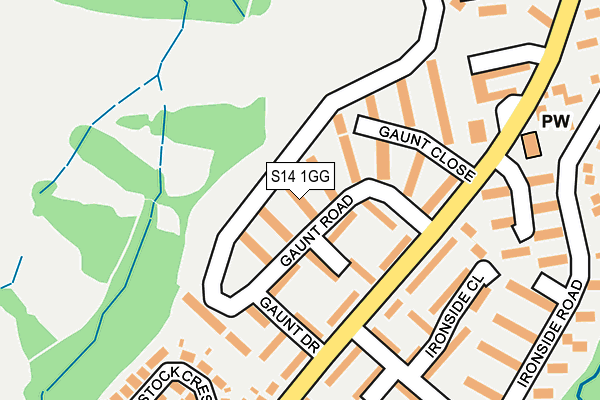 S14 1GG map - OS OpenMap – Local (Ordnance Survey)