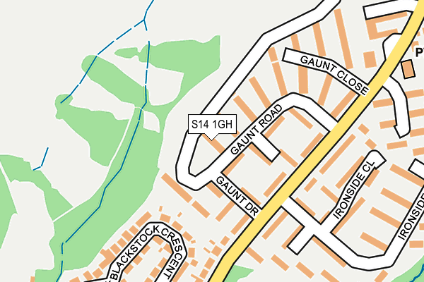 S14 1GH map - OS OpenMap – Local (Ordnance Survey)
