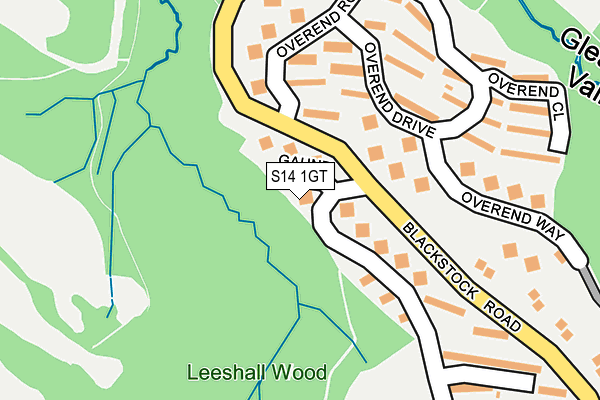 S14 1GT map - OS OpenMap – Local (Ordnance Survey)