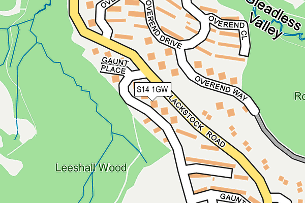 S14 1GW map - OS OpenMap – Local (Ordnance Survey)