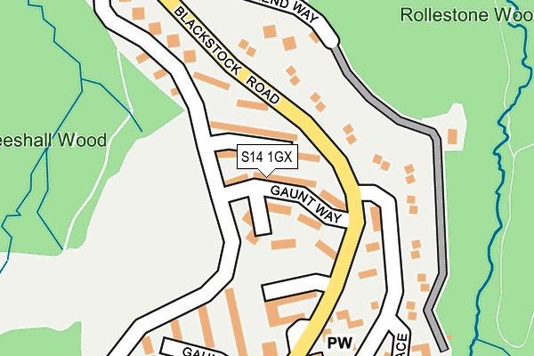 S14 1GX map - OS OpenMap – Local (Ordnance Survey)