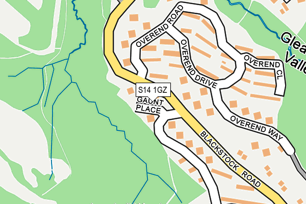 S14 1GZ map - OS OpenMap – Local (Ordnance Survey)