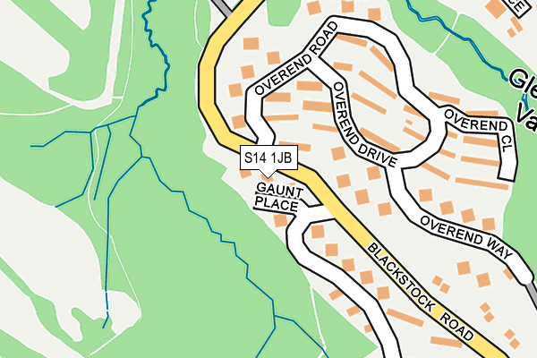S14 1JB map - OS OpenMap – Local (Ordnance Survey)
