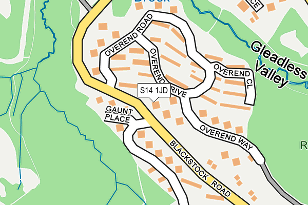 S14 1JD map - OS OpenMap – Local (Ordnance Survey)