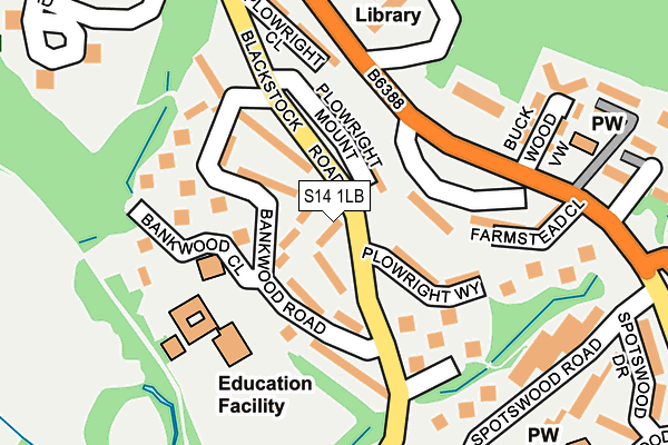 S14 1LB map - OS OpenMap – Local (Ordnance Survey)