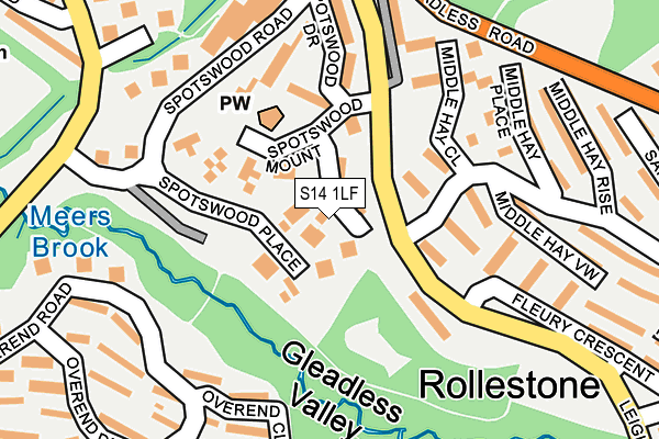 S14 1LF map - OS OpenMap – Local (Ordnance Survey)
