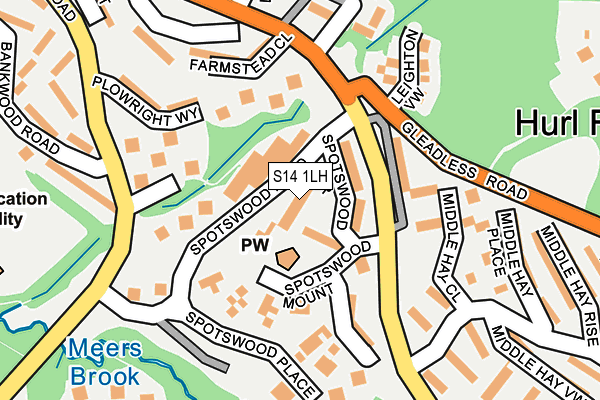 S14 1LH map - OS OpenMap – Local (Ordnance Survey)
