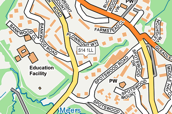S14 1LL map - OS OpenMap – Local (Ordnance Survey)
