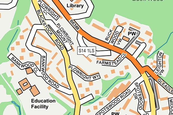 S14 1LS map - OS OpenMap – Local (Ordnance Survey)
