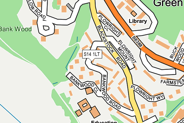 S14 1LT map - OS OpenMap – Local (Ordnance Survey)