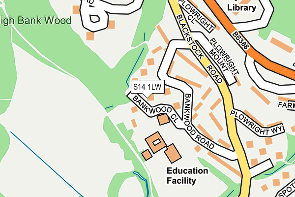 S14 1LW map - OS OpenMap – Local (Ordnance Survey)