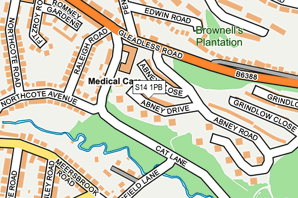 S14 1PB map - OS OpenMap – Local (Ordnance Survey)