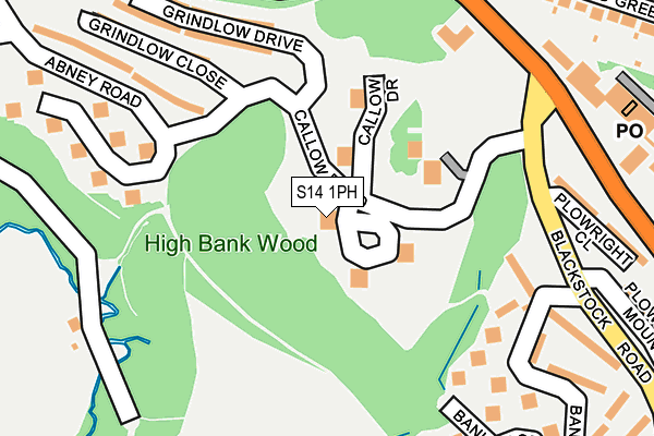 S14 1PH map - OS OpenMap – Local (Ordnance Survey)