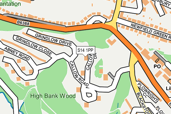 S14 1PP map - OS OpenMap – Local (Ordnance Survey)