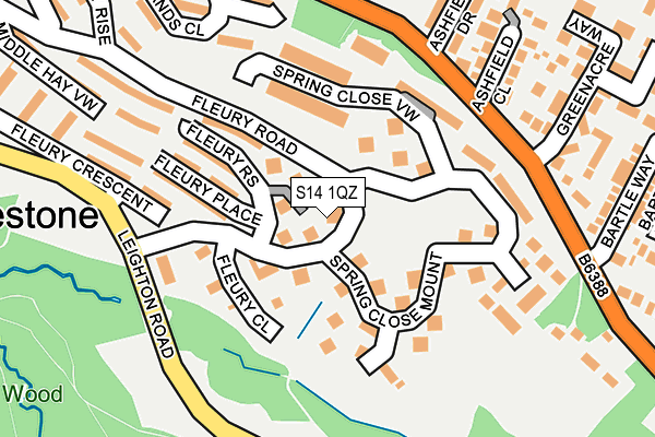 S14 1QZ map - OS OpenMap – Local (Ordnance Survey)