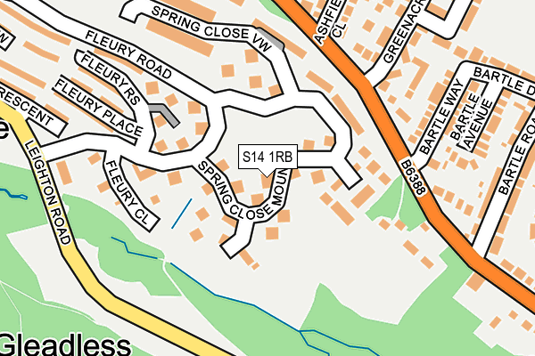 S14 1RB map - OS OpenMap – Local (Ordnance Survey)