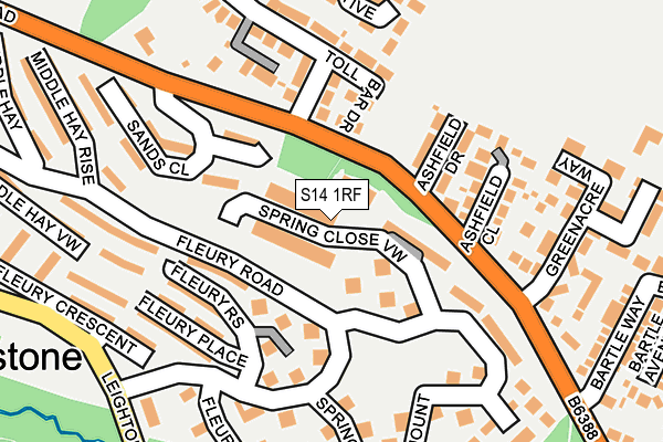 S14 1RF map - OS OpenMap – Local (Ordnance Survey)