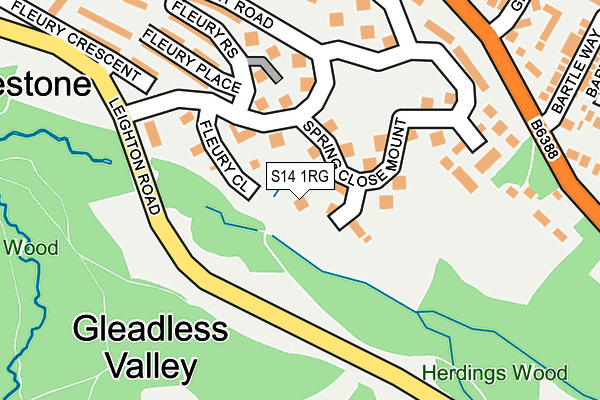 S14 1RG map - OS OpenMap – Local (Ordnance Survey)