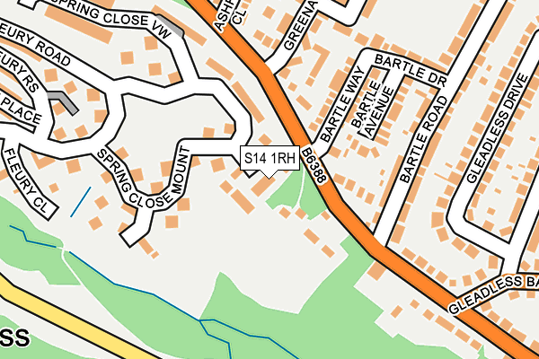 S14 1RH map - OS OpenMap – Local (Ordnance Survey)
