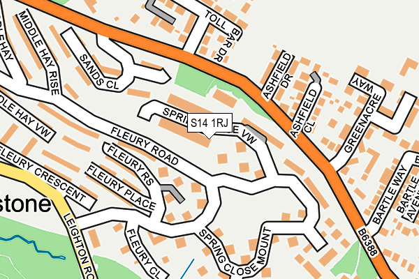 S14 1RJ map - OS OpenMap – Local (Ordnance Survey)