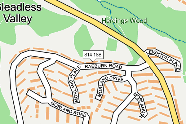 S14 1SB map - OS OpenMap – Local (Ordnance Survey)