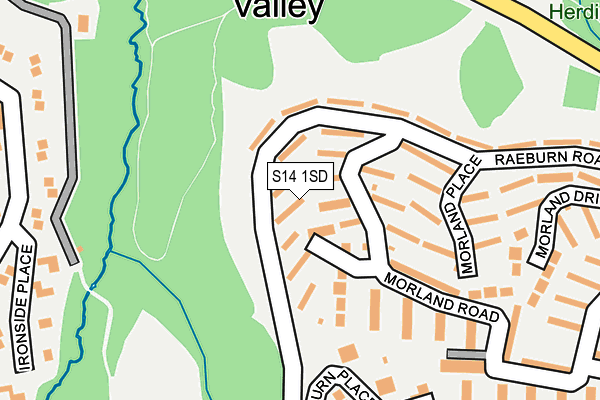 S14 1SD map - OS OpenMap – Local (Ordnance Survey)