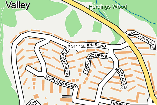 S14 1SE map - OS OpenMap – Local (Ordnance Survey)
