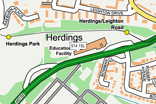 S14 1SL map - OS OpenMap – Local (Ordnance Survey)