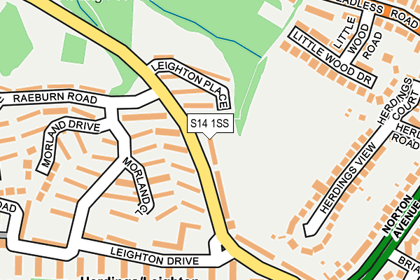 S14 1SS map - OS OpenMap – Local (Ordnance Survey)