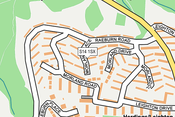 S14 1SX map - OS OpenMap – Local (Ordnance Survey)