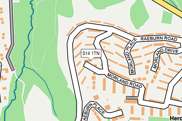 S14 1TN map - OS OpenMap – Local (Ordnance Survey)