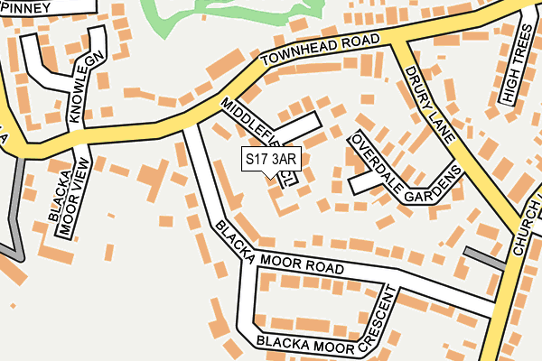 S17 3AR map - OS OpenMap – Local (Ordnance Survey)
