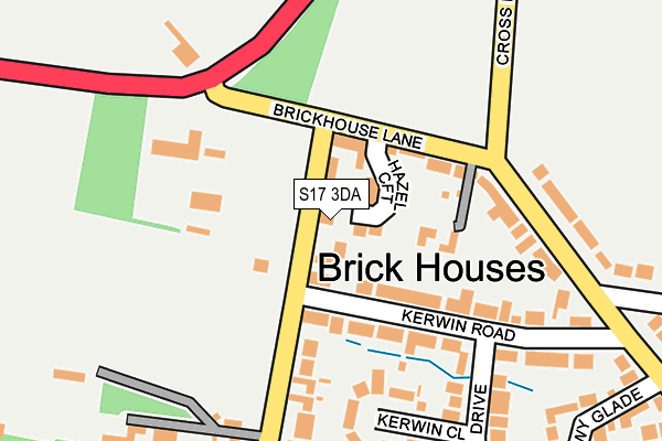 S17 3DA map - OS OpenMap – Local (Ordnance Survey)