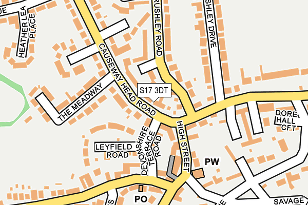 S17 3DT map - OS OpenMap – Local (Ordnance Survey)