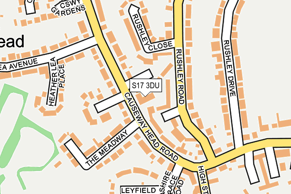 S17 3DU map - OS OpenMap – Local (Ordnance Survey)