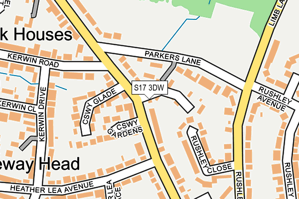 S17 3DW map - OS OpenMap – Local (Ordnance Survey)