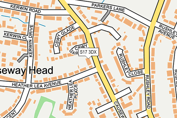 S17 3DX map - OS OpenMap – Local (Ordnance Survey)