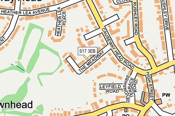 S17 3EB map - OS OpenMap – Local (Ordnance Survey)