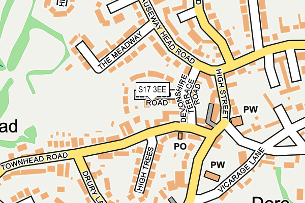 S17 3EE map - OS OpenMap – Local (Ordnance Survey)