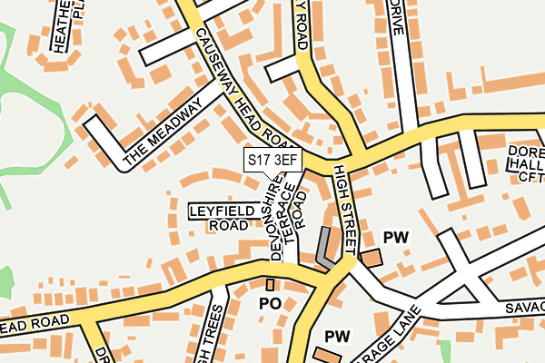 S17 3EF map - OS OpenMap – Local (Ordnance Survey)