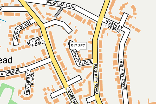 S17 3EG map - OS OpenMap – Local (Ordnance Survey)