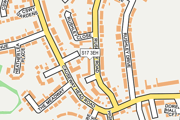 S17 3EH map - OS OpenMap – Local (Ordnance Survey)