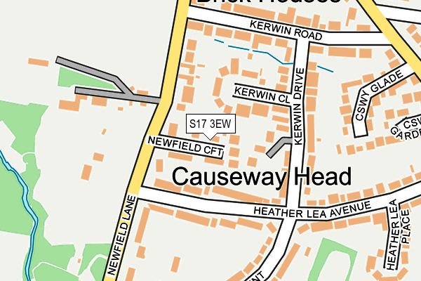 S17 3EW map - OS OpenMap – Local (Ordnance Survey)