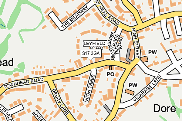 S17 3GA map - OS OpenMap – Local (Ordnance Survey)