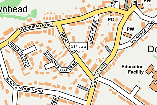 S17 3GG map - OS OpenMap – Local (Ordnance Survey)