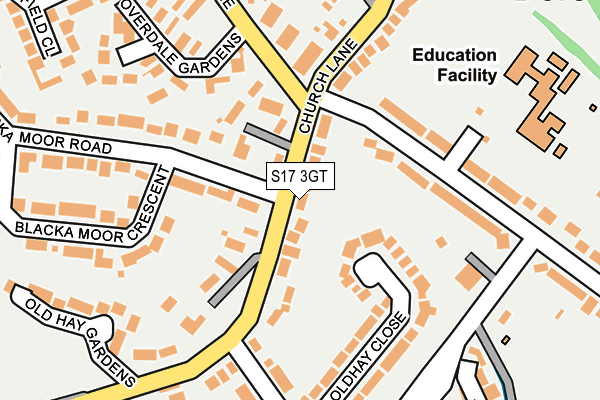 S17 3GT map - OS OpenMap – Local (Ordnance Survey)