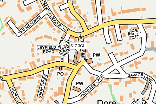 S17 3GU map - OS OpenMap – Local (Ordnance Survey)